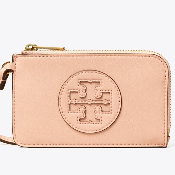 NWT TORY BURCH ELLA BIO ZIP CARD CASE WALLET WRISTLET CLUTCH BLUSH - Picture 2 of 8